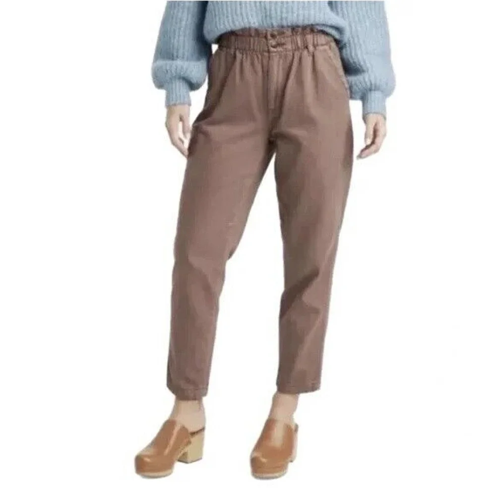 NEW Universal Thread High Rise Waisted Paperbag Tapered Jeans Denim Pants Size 4 - Picture 2 of 8